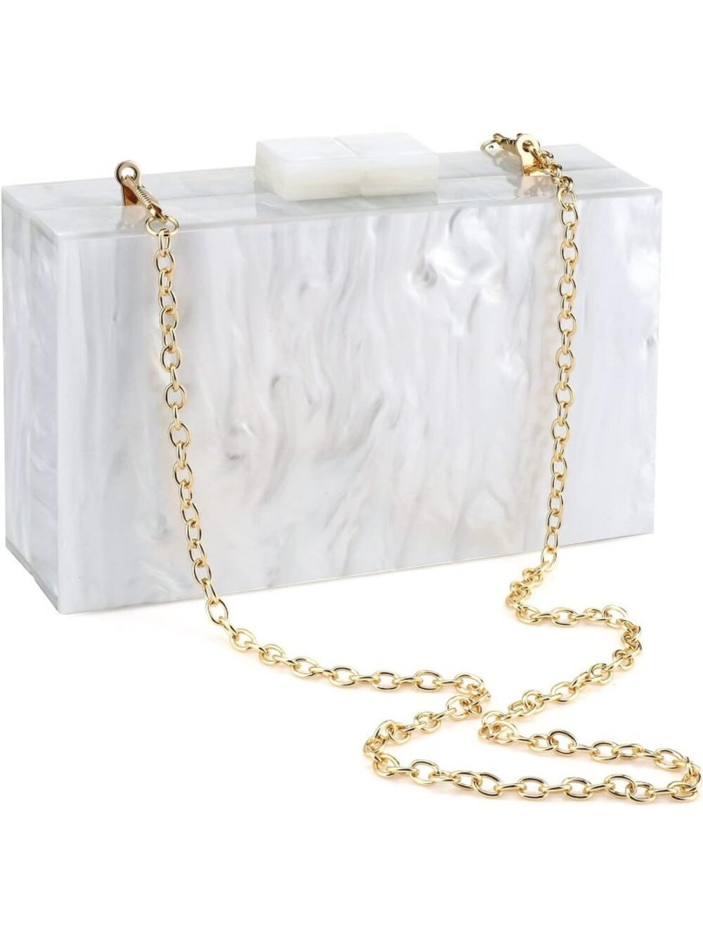 Women's Silver Marble Clutch Purse For Elegant Banquet Evening Crossbody Bag